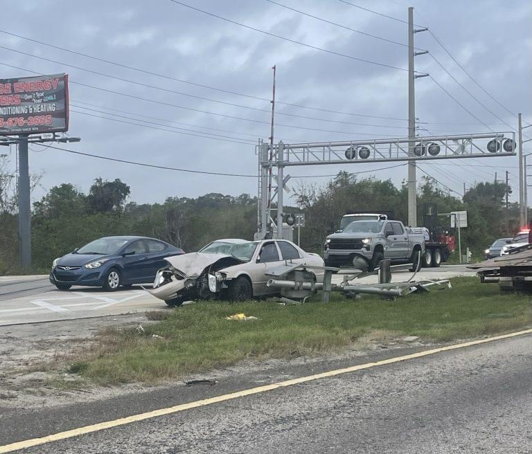 Vehicle Crashes into Train Crossing on Hwy. 60 in Lake Wales and Two Transported to Hospital