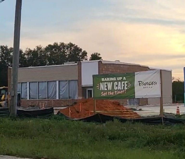 Panera Bread Building Showing Progress as Tentative Opening Window is Set